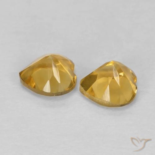 0.89克拉天然黄水晶，心形，VS