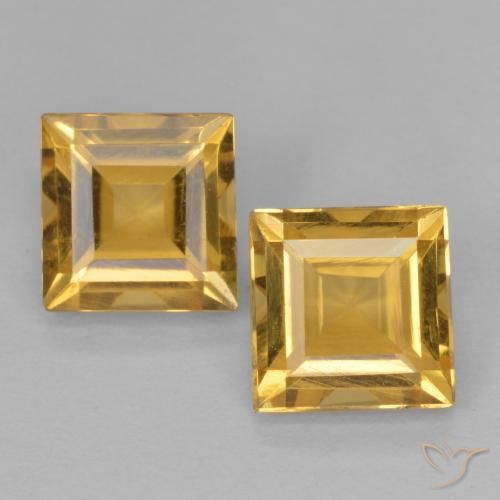 2.15ctw 天然 中金 黄水晶, 正方形, VS
