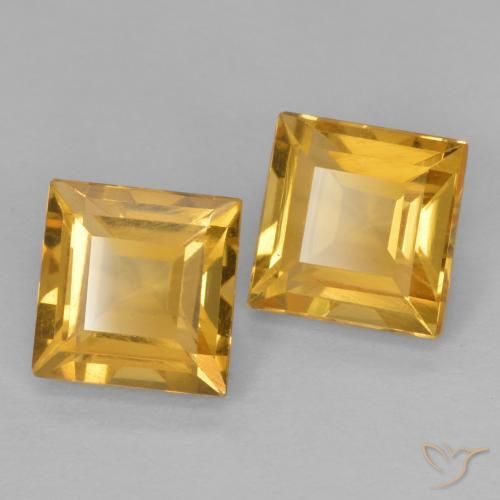 2.15克拉天然黄水晶，正方形，VS