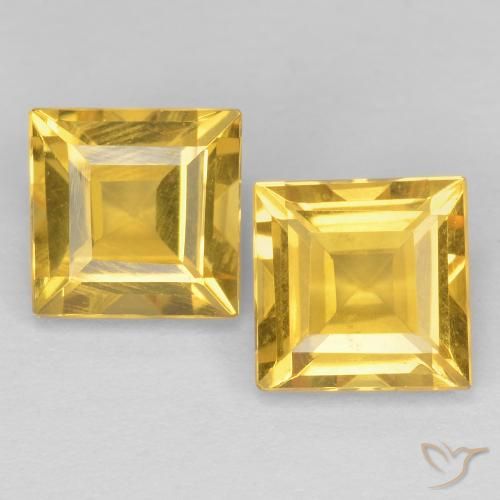 2.15ctw 天然 中金 黄水晶, 正方形, VVS-VS