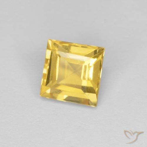 1.06克拉天然黄水晶，正方形，VVS-VS