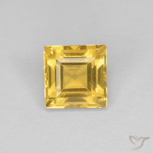 1.09ct 天然 中黄色 黄水晶, 正方形, VVS-VS