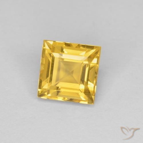 1.09克拉天然黄水晶，正方形，VVS-VS