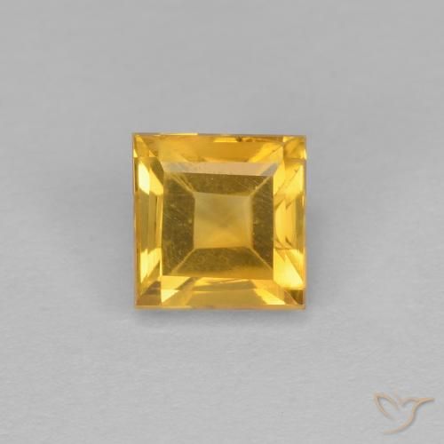 1.21ct 天然 金色 黄水晶, 正方形, VVS-VS