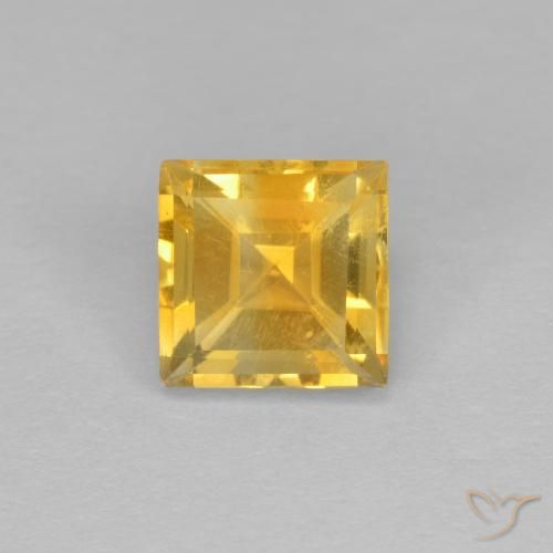 1.28ct 天然 金色 黄水晶, 正方形, VVS-VS