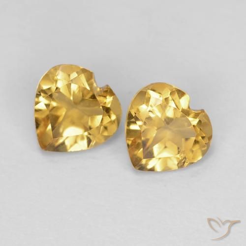 0.80ctw 天然 深金橙色 黄水晶, 心形, VS