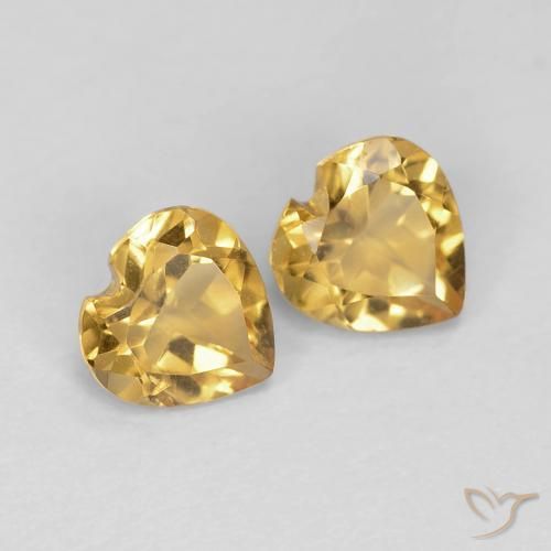 0.80克拉天然黄水晶，心形，VS