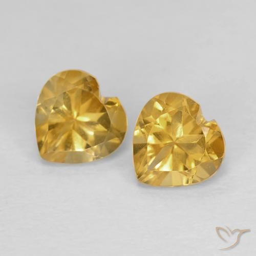 0.92ctw 天然 金橙色 黄水晶, 心形, VVS