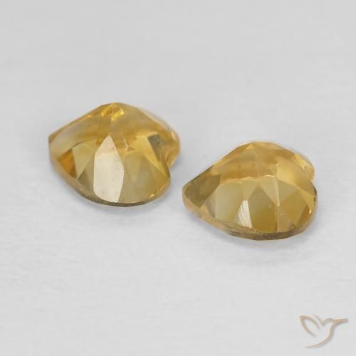 0.92克拉天然黄水晶，心形，VVS
