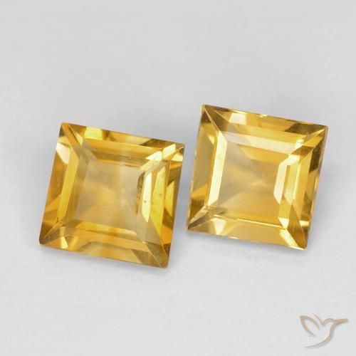 1.72ctw 天然 深金 黄水晶, 正方形, VVS-VS