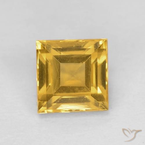 1.24ct 天然 深金 黄水晶, 正方形, VVS-VS