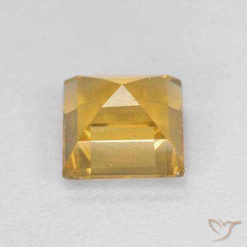 1.24克拉天然黄水晶，正方形，VVS-VS