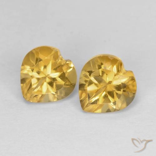 1.61ctw 天然 中金 黄水晶, 心形, VVS