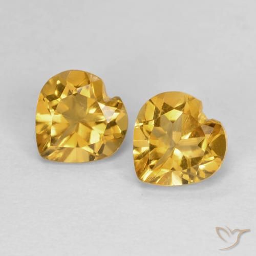 1.49ctw 天然 深金 黄水晶, 心形, VVS