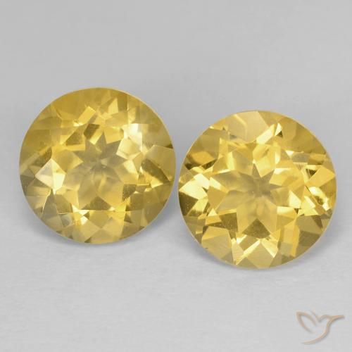 3.80ctw 天然 中金 黄水晶, 圆形的, VS