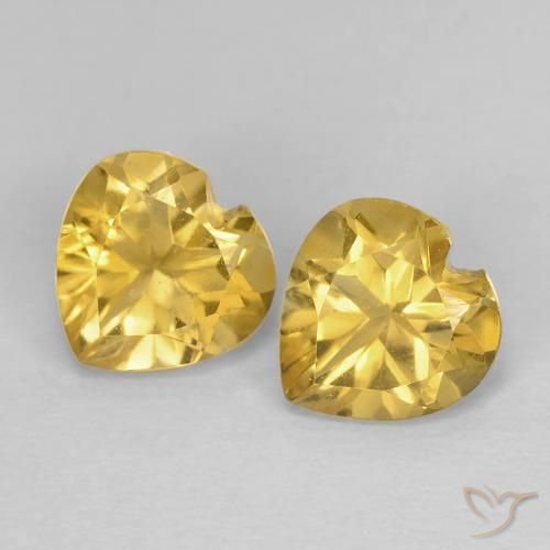1.49ctw 天然 金黄色 黄水晶, 心形, VVS