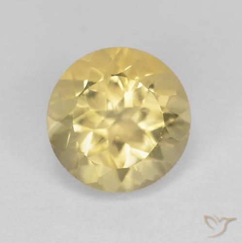 1.33ct 天然 淡黄色 黄水晶, 圆形的, VVS