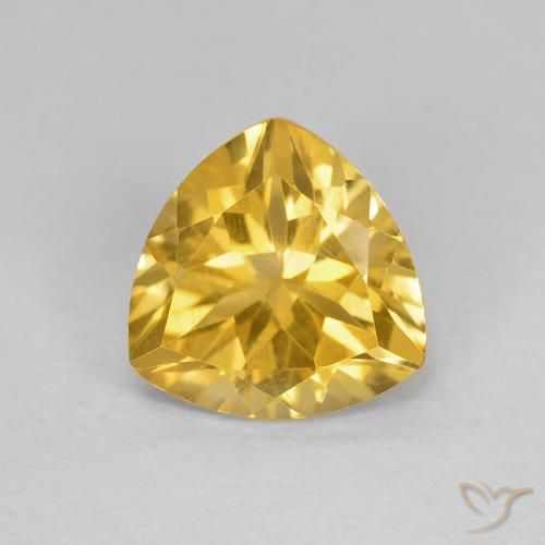 1.63ct 天然 金色 黄水晶, 胖三角形, VVS