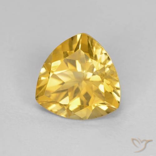 1.63克拉天然黄水晶，胖三角形，VVS