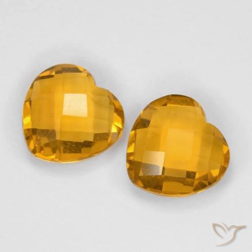 3.00ctw 天然 橙金 黄水晶, 心形, VVS