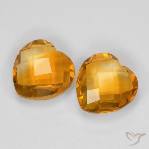 3.50ctw 天然 橙金 黄水晶, 心形, VVS