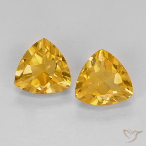 1.51ctw 天然 Medium Dark-Golden 黄水晶, 胖三角形, VS
