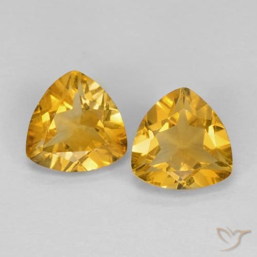 1.40ctw 天然 Medium Dark-Golden 黄水晶, 胖三角形, VS
