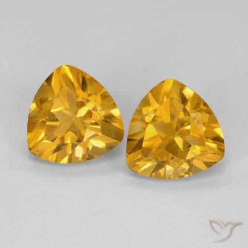 1.69ctw 天然 深金橙色 黄水晶, 胖三角形, VS