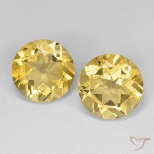 3.72ctw 天然 金黄色 黄水晶, 圆形的, VVS