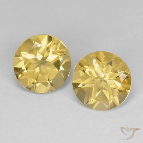 3.30ctw 天然 金色 黄水晶, 圆形的, VVS