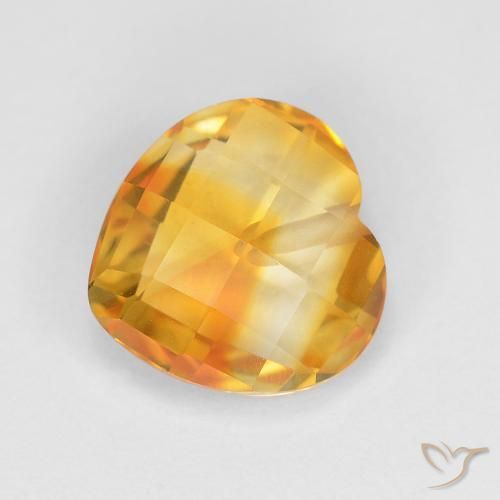 1.73ct 天然 深橙金 黄水晶, 心形, VVS