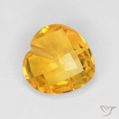 1.57ct 天然 中金 黄水晶, 心形, VVS