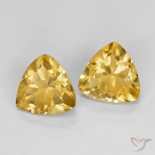 1.44克拉天然黄水晶，胖三角形，VVS