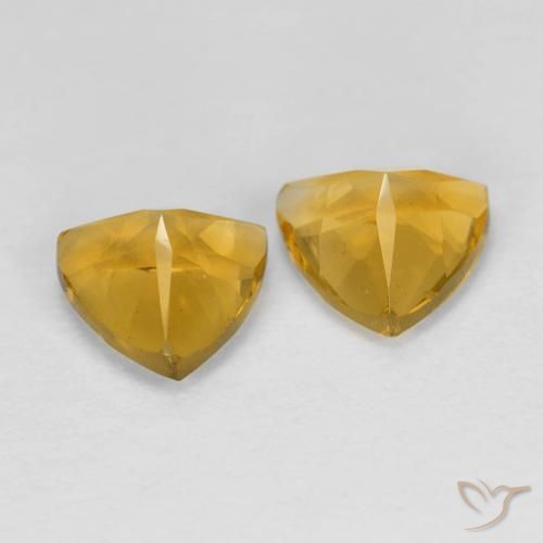 1.44克拉天然黄水晶，胖三角形，VVS