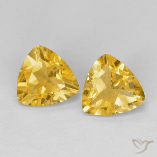 1.38ctw 天然 中金 黄水晶, 胖三角形, VVS
