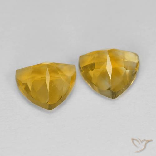 1.38克拉天然黄水晶，胖三角形，VVS