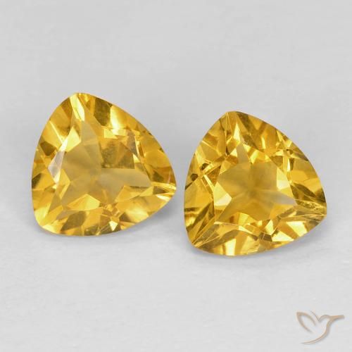 1.55ctw 天然 金色 黄水晶, 胖三角形, VVS