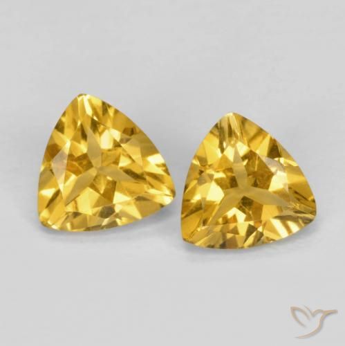 1.33ctw 天然 金橙色 黄水晶, 胖三角形, VVS