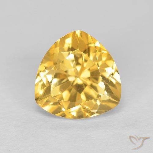 1.98ct 天然 中金 黄水晶, 胖三角形, VVS