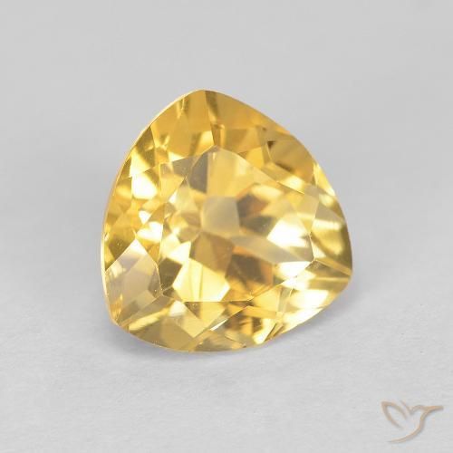 1.98克拉天然黄水晶，胖三角形，VVS