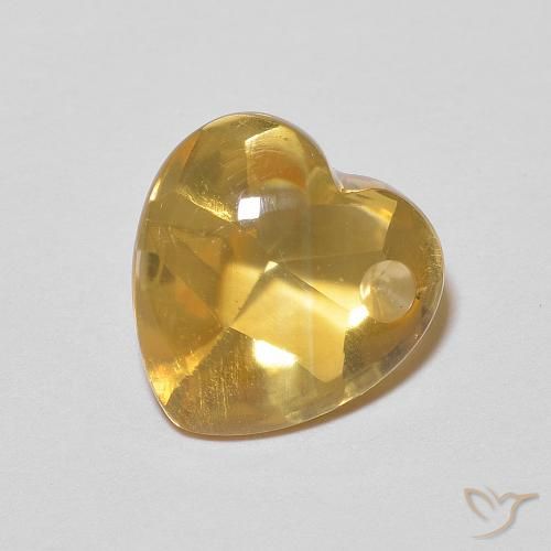 2.73克拉天然金色黄水晶，心形，9.2×9.1毫米，透明