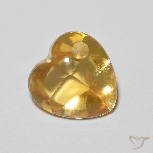 2.73克拉天然金色黄水晶，心形，9.2×9.1毫米，透明