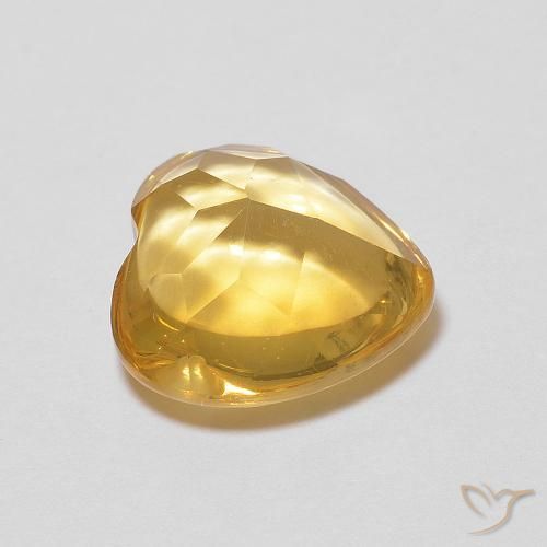 2.73克拉天然金色黄水晶，心形，9.2×9.1毫米，透明