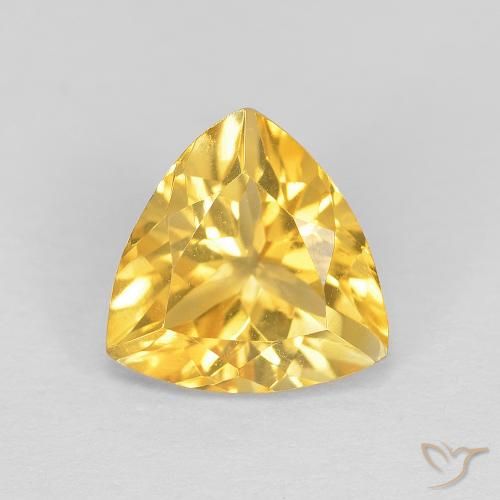 1.67ct 天然 黄金色 黄水晶, 胖三角形, VVS