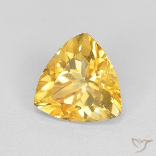 1.67克拉天然黄水晶，胖三角形，VVS