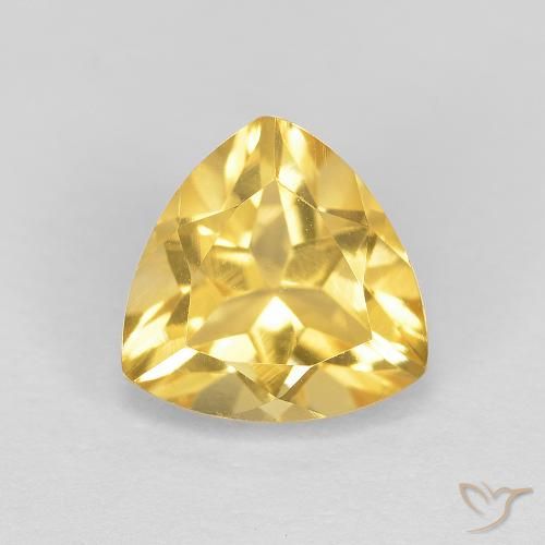 1.72ct 天然 中金 黄水晶, 胖三角形, VVS
