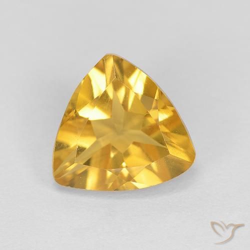 1.67ct 天然 中金 黄水晶, 胖三角形, VVS