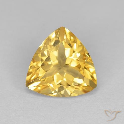 1.64ct 天然 中金 黄水晶, 胖三角形, VVS