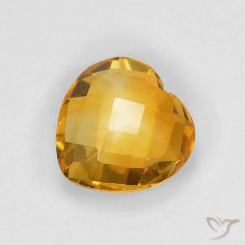 1.69ct 天然 深金橙色 黄水晶, 心形, VVS