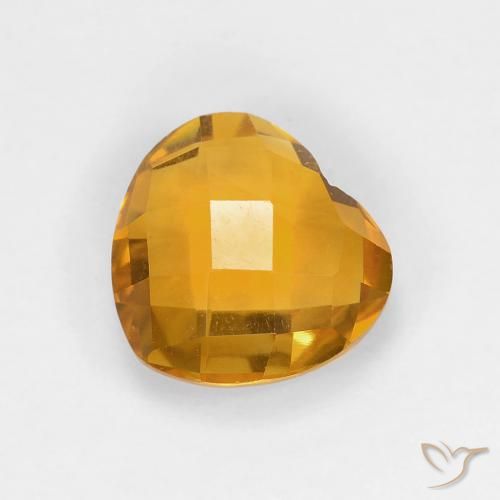 1.61ct 天然 深金色 黄水晶, 心形, VVS